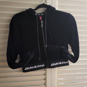 Women's Dickies Black Crop Zip-Up Sweater Small